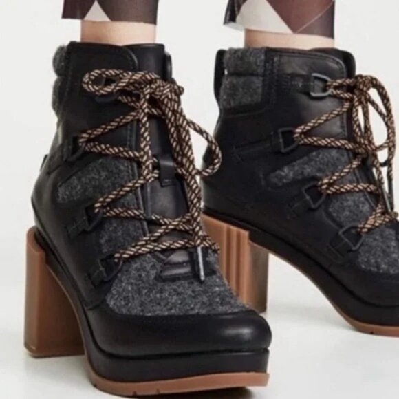 Sorel Shoes - Sorel Womens Blake Heeled Lace-Up Winter Boots Size 7 EUC 8489 nonslip Booties